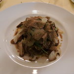 リストランテ ラ チャウ - フレッシュポルチーニ茸とフランス産小鳩のリゾット黒トリュフ添え