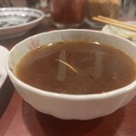 炭火焼 生ラム ジンギスカン だるまや - タレにほうじ茶を入れてスープに