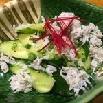 芋の華 - 釜あげしらすきゅうり 380円