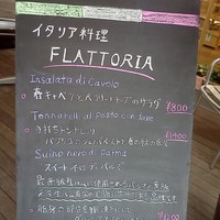 フラットリア - 外のメニュー看板