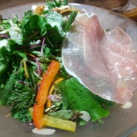 やさいの王様 用賀店 - 10種野菜のたっぷりサラダ 生ハムのせ
