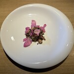 RISTORANTE IL NODO - PRIMI PIATTI  〜貝〜　小田原志村さんの”ほしゆたが”4穀米リゾット　アオリイカ  山菜