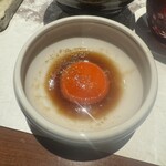 金舌 - 土鍋御飯、オカワリの際に頂いた卵黄