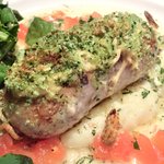 アトリエドアイ - ランチメニュー 2100円 のプラチナポークのアンドウィエット 香草パン粉焼き