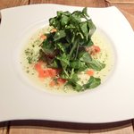 アトリエドアイ - ランチメニュー 2100円 のプラチナポークのアンドウィエット 香草パン粉焼き