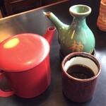 手打 神代そば - 蕎麦湯