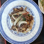 中国料理 天龍 - 牛肉の黒胡椒炒め 接写