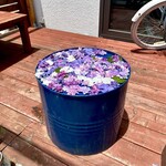 カフェモン - テラス席の中心には紫陽花のフローティングフラワー❁ ❁ ❁
      こういう演出がサラリとできるのがまたニクイ！