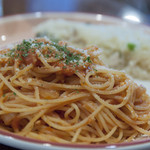 ロズマリーノ - 鷄挽肉・オニオン・トマトのパスタ＆メカジキとほうれん草のリゾット