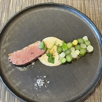 Table For Tomorrow - 
                      
                      鴨別肉の黒胡椒マリネ　アスパラガスのモザイクとバーニャカウダー