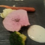 GORI 西麻布 - 赤豚のソテー　自家製マヨネーズソースに美味しい野菜付け合せ