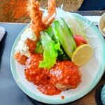 大銀カフェレストラン - 料理写真:スペシャルコンビネーションランチ、ハンバーグ、海老フライ選択です〜♪