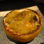 日本料理 みや  - 26年3月　白子柚子釜　雲丹載せ　（サーヴィス）