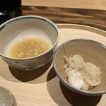 温石 - ◯半熟卵の煮麺　鱧そぼろ餡を掛けて