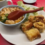 南海飯店 - 麻婆豆腐小サイズ＋春巻