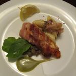 ア・マ・ファソン - オマール海老ベーコン巻きグリーンマスタードソース