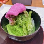 蕎麦割烹  倉田 - 抹茶かき氷 赤紫蘇ソース