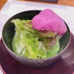 蕎麦割烹  倉田 - 抹茶かき氷 赤紫蘇ソース