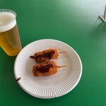 カフェ・ヴェッセル - 生ビールと豚ロース串かつ