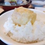 天ぷら定食 まきの - 玉子の天ぷらのせて～