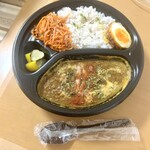 Vogue Curry Works - チキンスパイスカレー・大盛り。スパイス玉子1/2個トッピング。