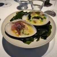 レフェルヴェソンス - 蛤のササニシキリゾット　牡丹海老とみりん、エンドウマメと自家製キャビア