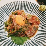 釣りあじ食堂 - 金あじユッケ 800円