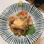 釣りあじ食堂 - 金あじユッケ 800円