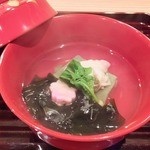 温味 - 2014/03　はまぐりの葛打ち　鳴門のわかめと蓬麩
