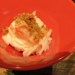 肉菜ダイニング 五色 - 前菜おしながき かぼちゃクリームスープ　,　焼き茄子ジュレ仕立て,　鮮魚のカルパッチョ　, 濃厚ごま豆腐　, ポテサラ　バジルソース五色ときめきランチ 1,450円「1.595円(税込み)」