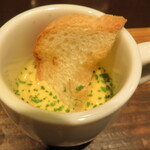 肉菜ダイニング 五色 - 前菜おしながき かぼちゃクリームスープ　,　焼き茄子ジュレ仕立て,　鮮魚のカルパッチョ　, 濃厚ごま豆腐　, ポテサラ　バジルソース五色ときめきランチ 1,450円「1.595円(税込み)」