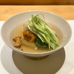 みえ田 - お鍋　白甘鯛　ジロール茸　グリーンアスパラ