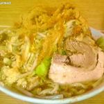 ラーメン二郎 - ラーメン+カツオくん「ニンニクヤサイチョイマシ」(750円) 2014/03
