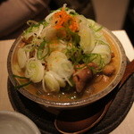 串揚げ×おばちゃん割烹 経堂 ただいま - たっぷりでした、もつ煮こみ