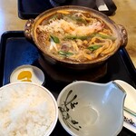 まことや - 親子えび味噌煮込み　御飯少