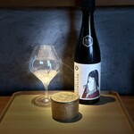 炭焼 おかげさん - 高坂鶏白肝刺しと貴醸酒ペアリング