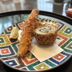 割烹料理 ましこ - 姫竹、白子、カマスのフライ