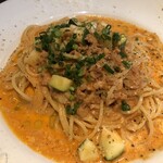 トラットリア カリメロ - パスタランチ1,200円　魚介ラグーとズッキーニのトマトクリームソース＋600円