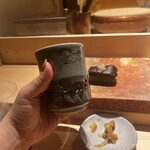 鮨 江藤 - 相馬焼湯呑み。2層になってるから熱くない。