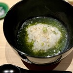 温石 - 香り高い浜名湖の青海苔でお茶漬けに。