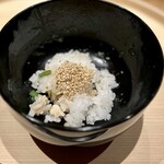 温石 - 最後は、シンプルにごま塩ごはんでクロージング。