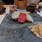 銀座のみこ寿司 - 帆立、赤身、いか