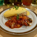 Fortune comes in at the merry gate - 鶏のトマト煮　オムレツのせ