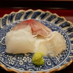 片折 - お造り  あじ  あおりいか  かれい