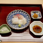 片折 - お造り  あじ  あおりいか  かれい