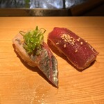 まぐろ人 - アジ、漬けまぐろ