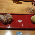 一心鮨 光洋 - 満天豚の塩麹焼き　わさび大根でいただく