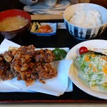 匠亭 - 鹿肉から揚げ定食、1650円。