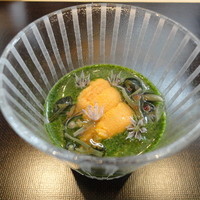 料理屋 植むら - １．もろへいやのすり流し（うに）