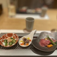 神戸牛 しゃぶしゃぶ おもき 離れ 銀座店 - 前菜三種！